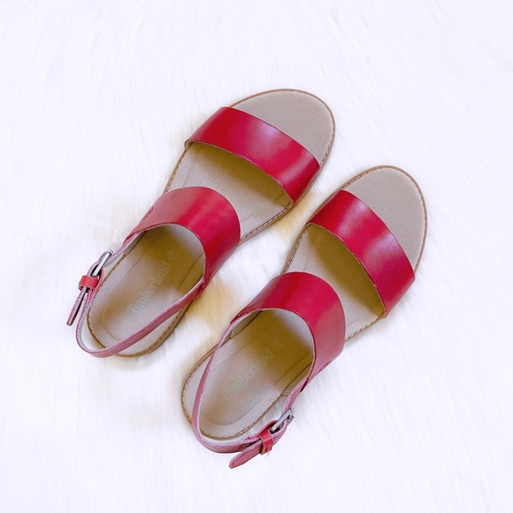 Timberland Chicago Riverside Red Leather Sandals - Picture 3 of 7
